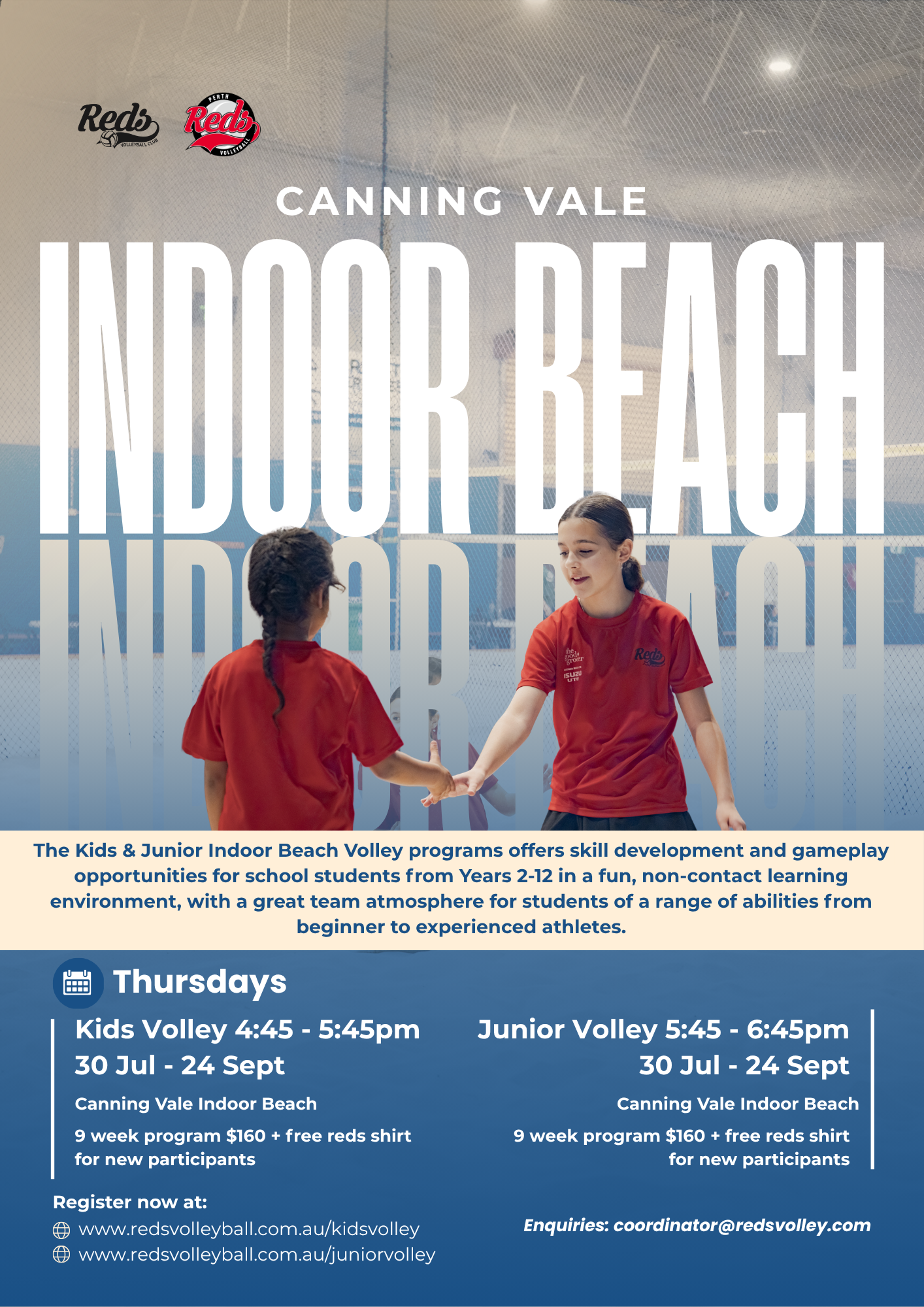 Reds Volleyball Club Term 3 Junior Volley flyer